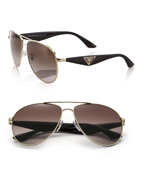 prada gold aviator sunglasses